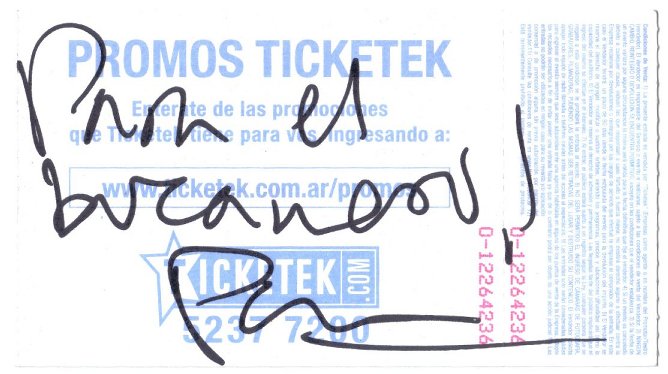 Autografo de Pancho Varona